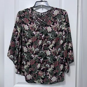 Sami & Jo Green and Red Paisley Blouse